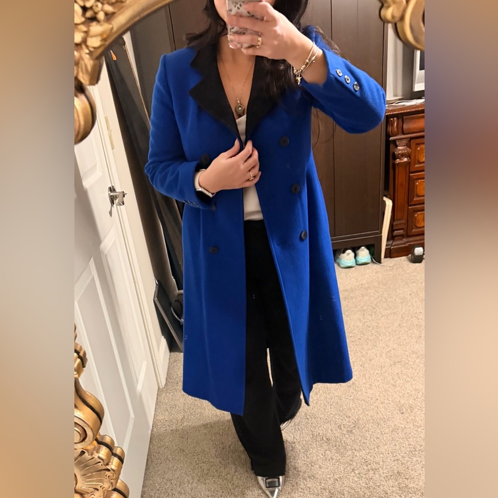 Leslie Fay Blue Wool blend coat sz M
